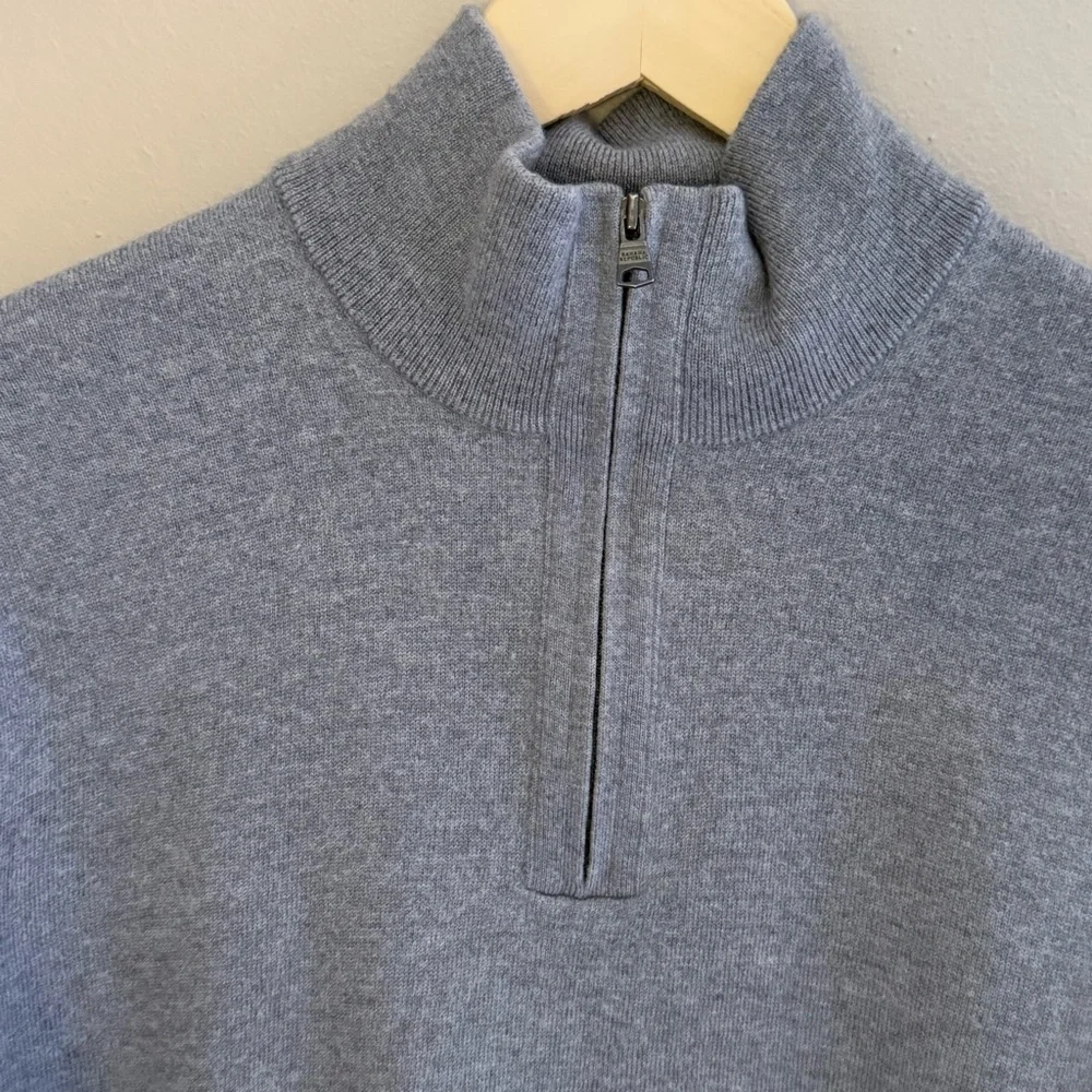 Banana Republic Men’s Merino Half Zip Sweater by Baruffa Charcoal Size‎ Large